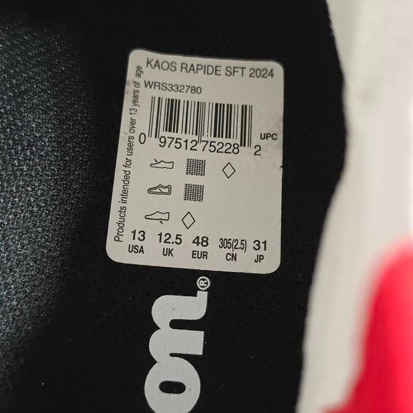 Wilson Kaos Rapide SFT LE Tennis Pickleball Shoes white/red Size 13 WRS332780 - Picture 5 of 8